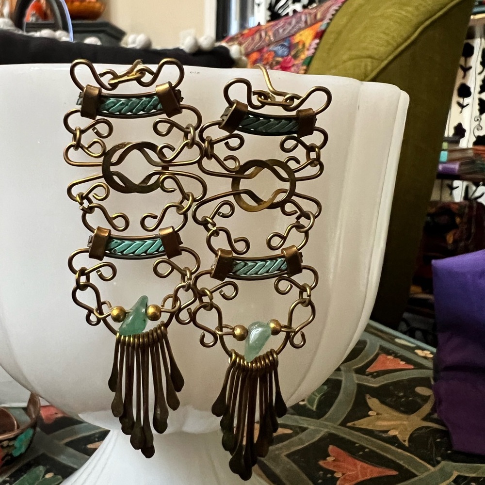 Mexican chandelier artisanal earrings